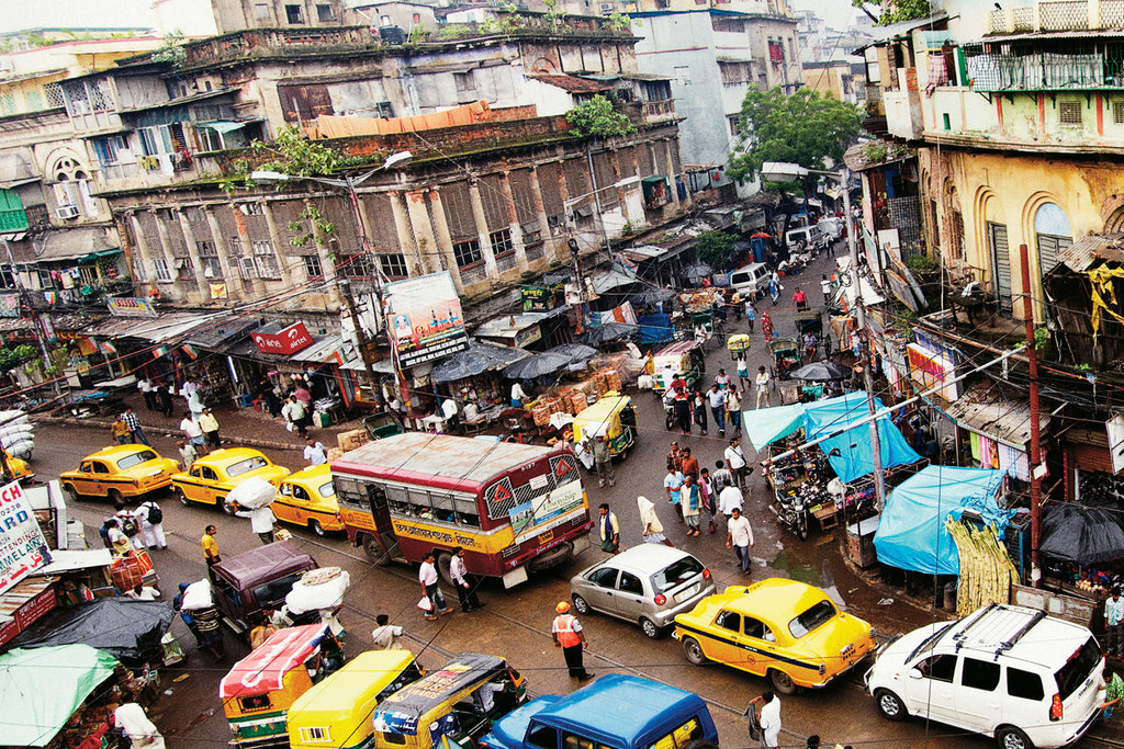 Calcutta, India. I don't see many bikes.