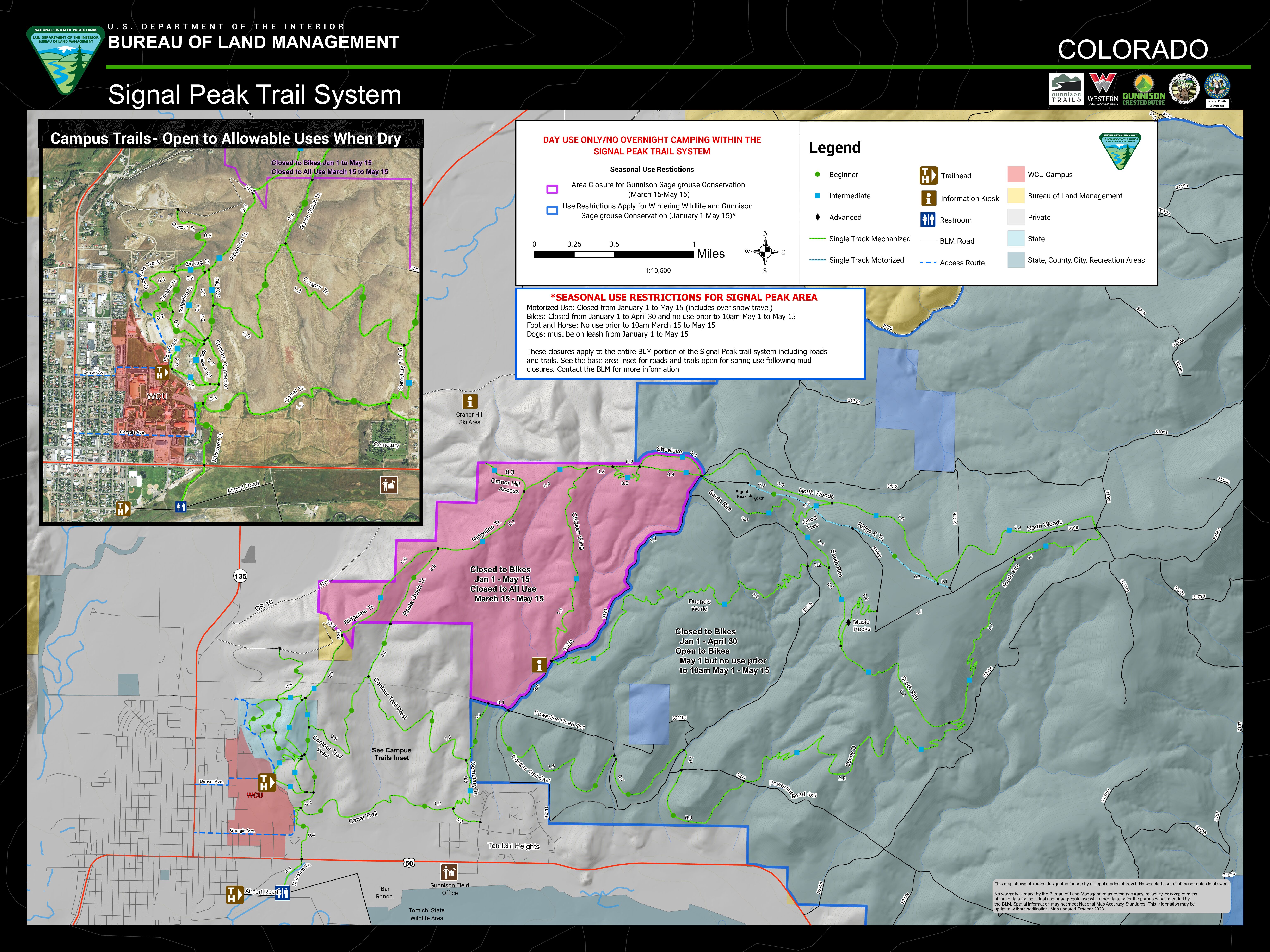 Signal Peak Seasonal Closures Map