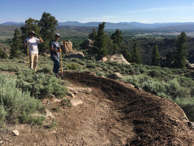 Gunnison Trails' Youth Crew keeping the berms on Top of the World nice and manicured!